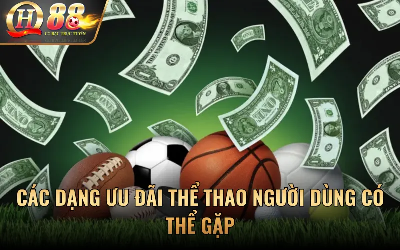 Các dạng ưu đãi thể thao người dùng có thể gặp